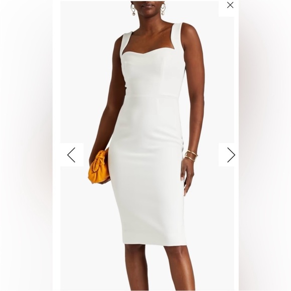 Victoria Beckham White Midi Sleeveless Bodycon Dress Victoria Beckham White Midi Sleeveless Bodycon Dress